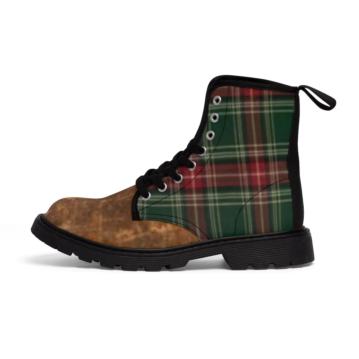 Plaid Canvas Boots