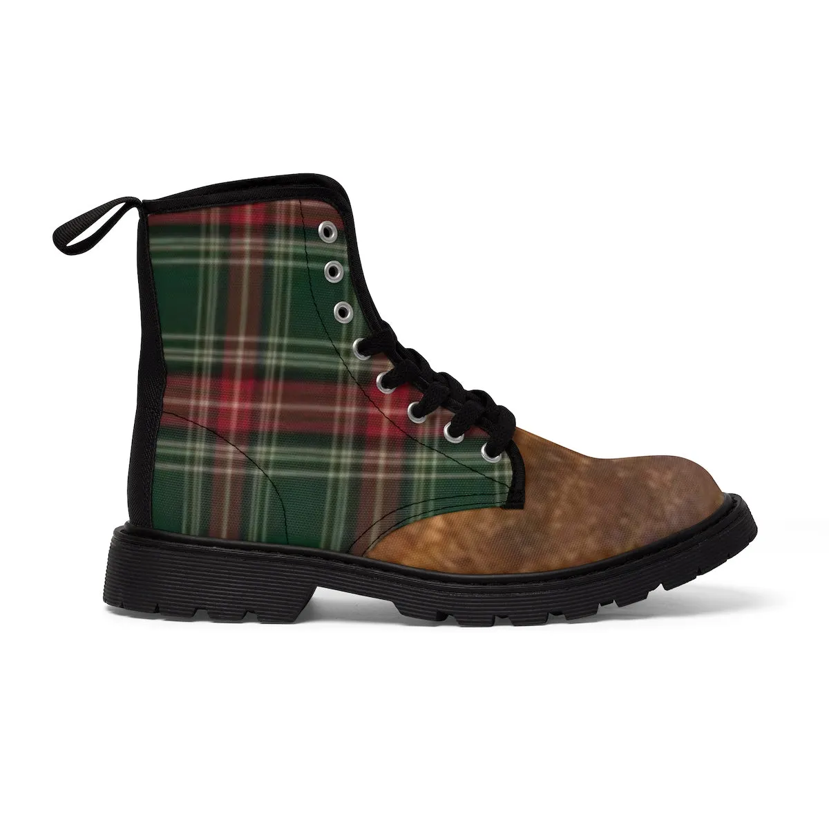 Plaid Canvas Boots