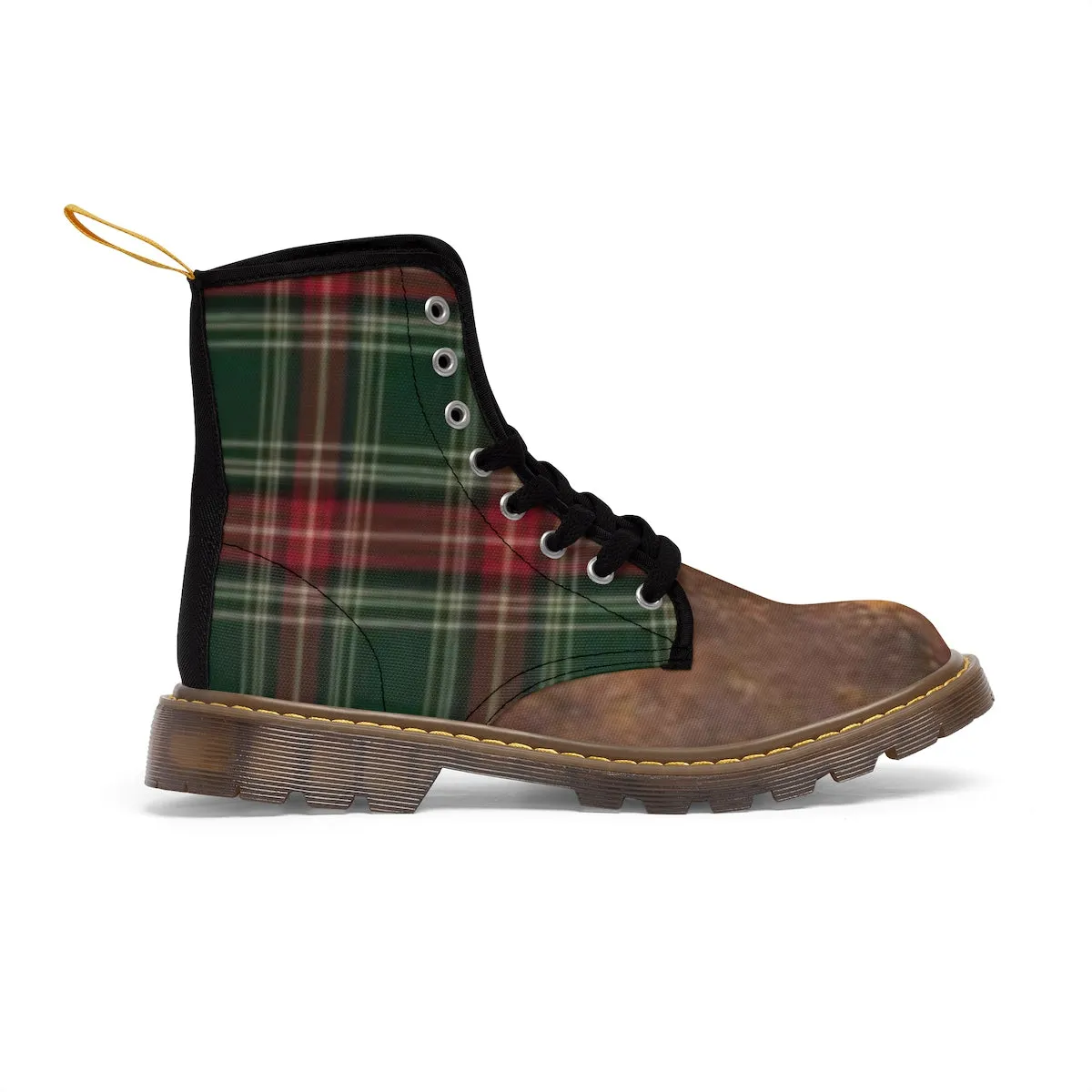 Plaid Canvas Boots