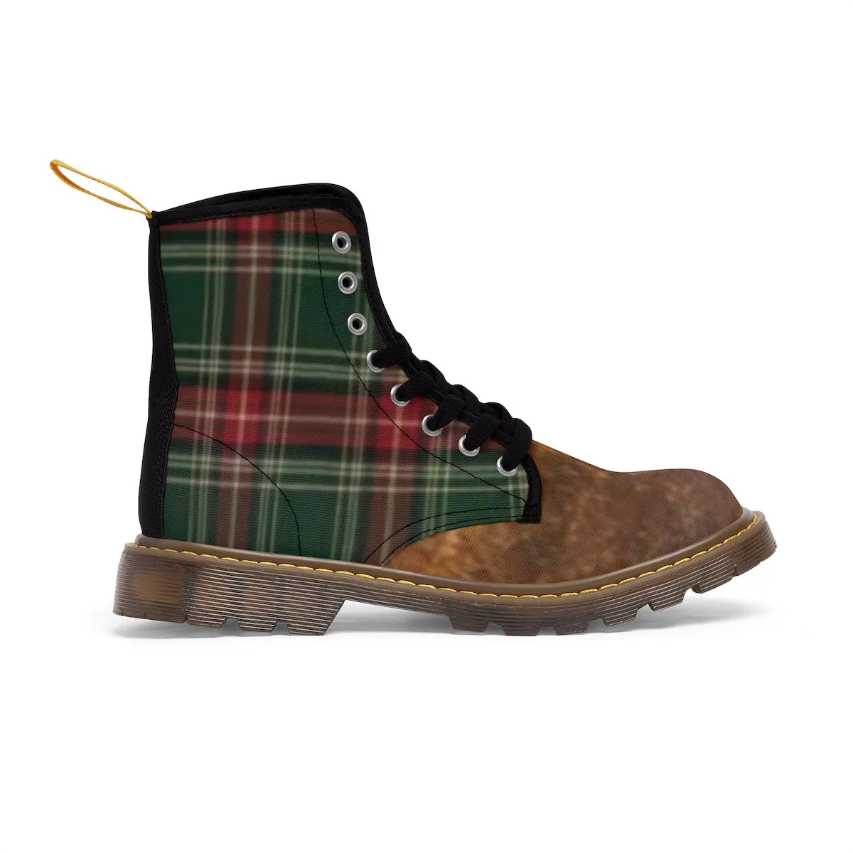Plaid Canvas Boots