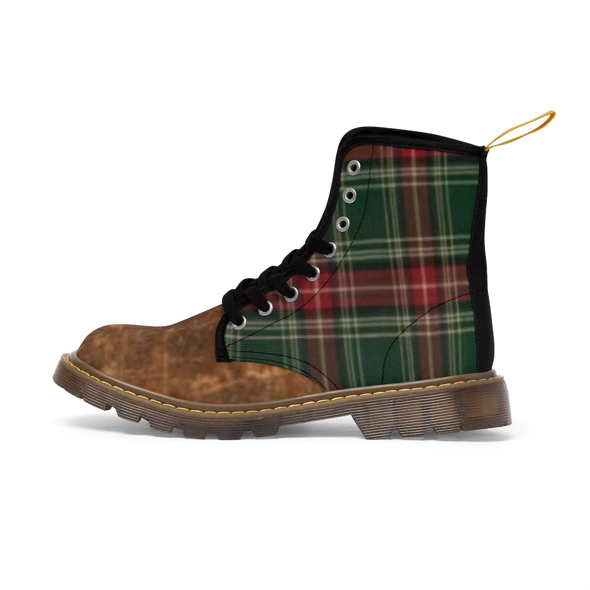 Plaid Canvas Boots
