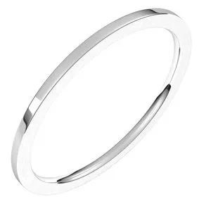 Platinum 1 mm Flat Comfort Fit Light Band Size 8.5