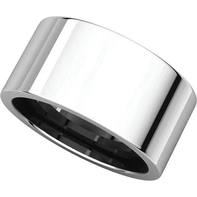 Platinum 10mm Flat Comfort Fit Band, Size 8
