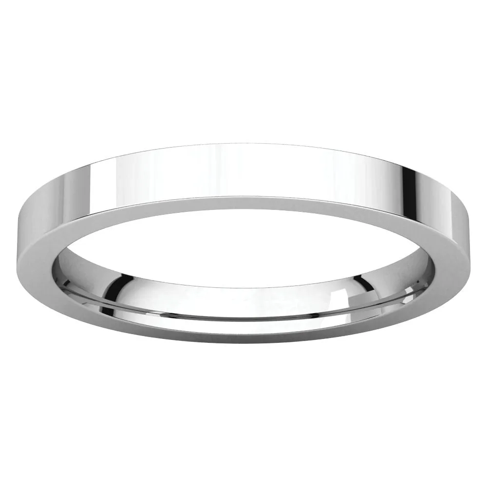 Platinum 2.5mm Flat Comfort Fit Band, Size 6
