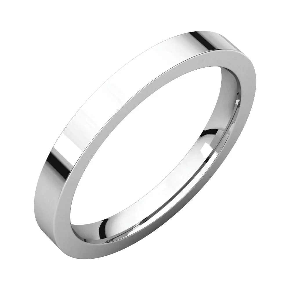 Platinum 2.5mm Flat Comfort Fit Band, Size 6