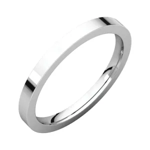 Platinum 2mm Flat Comfort Fit Band, Size 6.5