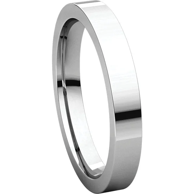Platinum 3mm Flat Comfort Fit Band, Size 8