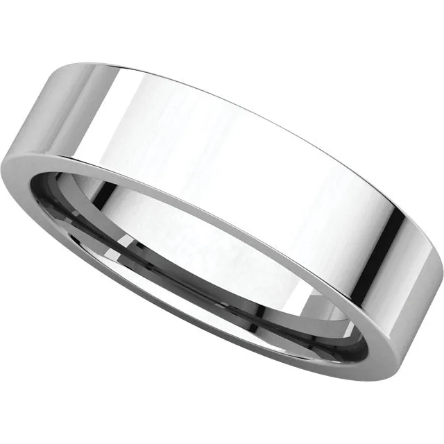 Platinum 5mm Flat Comfort Fit Band, Size 10