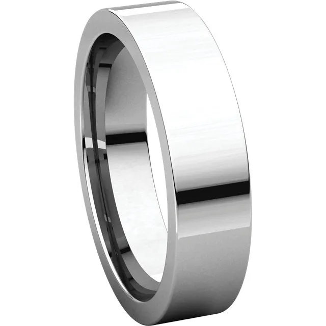 Platinum 5mm Flat Comfort Fit Band, Size 10