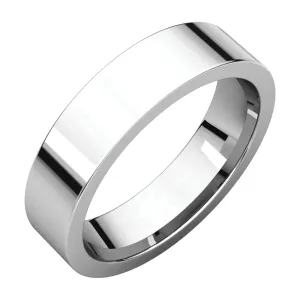 Platinum 5mm Flat Comfort Fit Band, Size 10