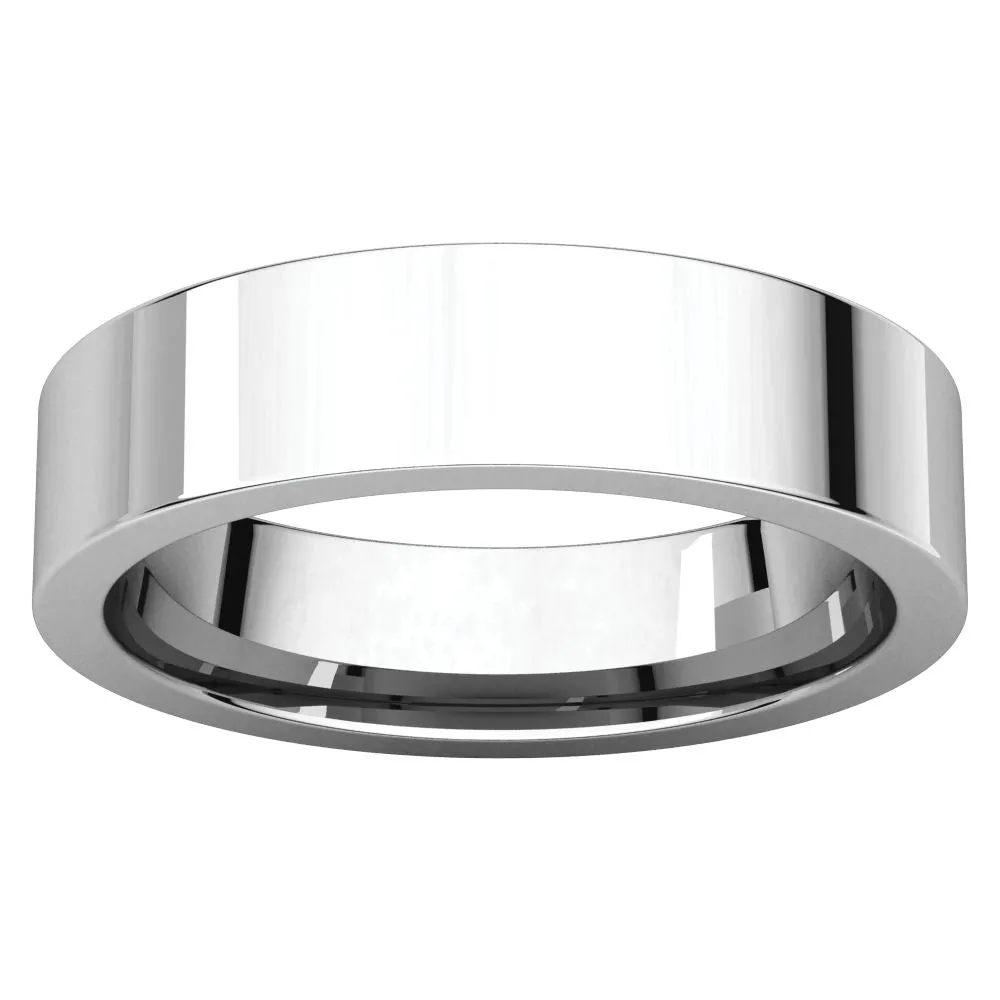 Platinum 5mm Flat Comfort Fit Band, Size 10