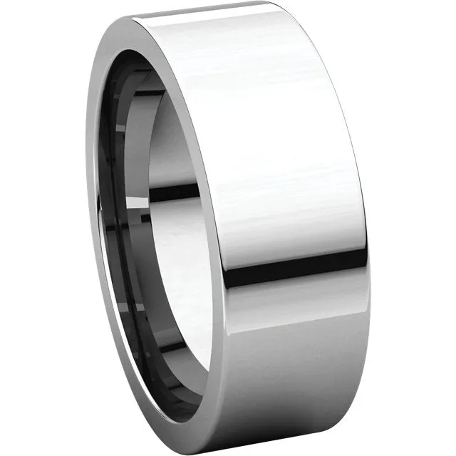 Platinum 7mm Flat Comfort Fit Band, Size 10.5