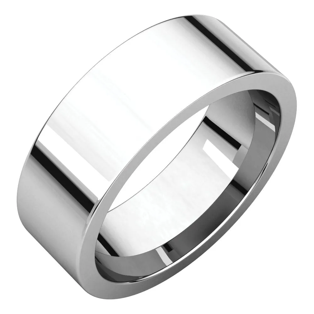 Platinum 7mm Flat Comfort Fit Band, Size 10.5