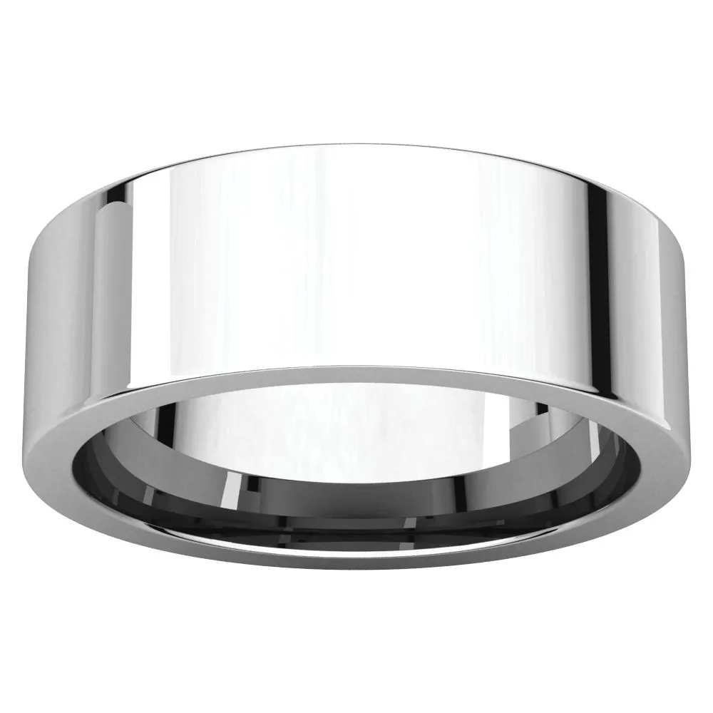 Platinum 7mm Flat Comfort Fit Band, Size 10.5