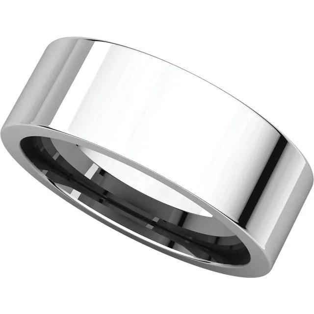 Platinum 7mm Flat Comfort Fit Band, Size 10.5