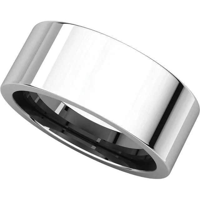 Platinum 8mm Flat Comfort Fit Band, Size 9.5
