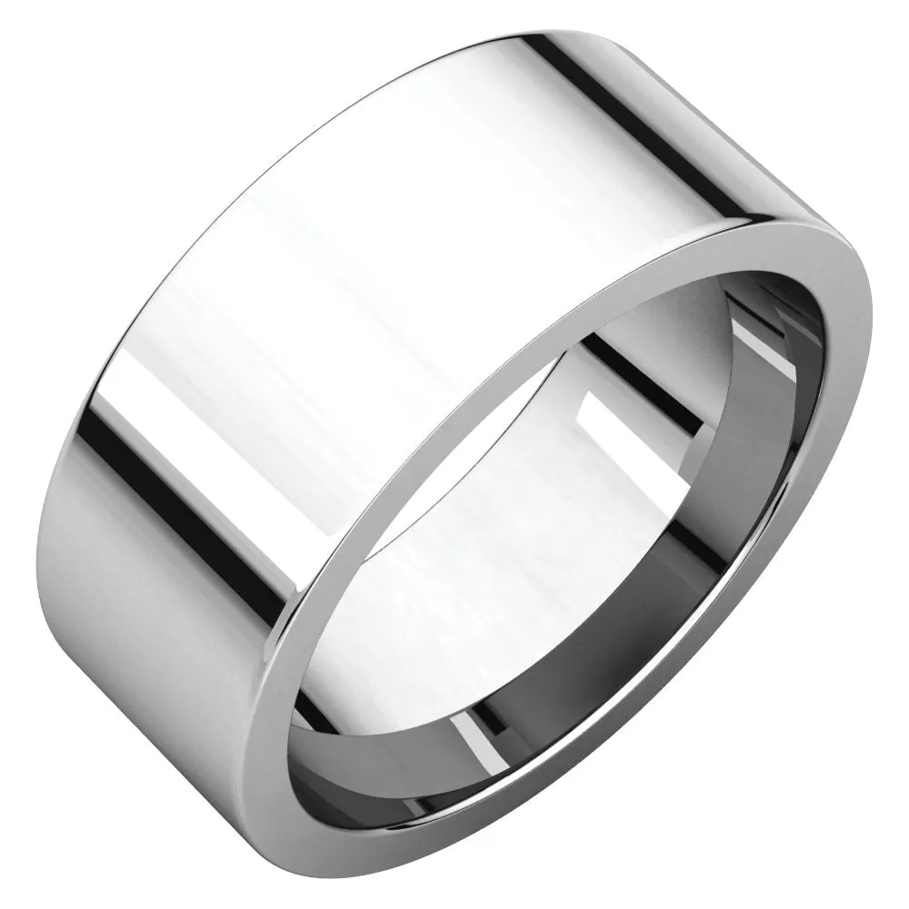 Platinum 8mm Flat Comfort Fit Band, Size 9.5