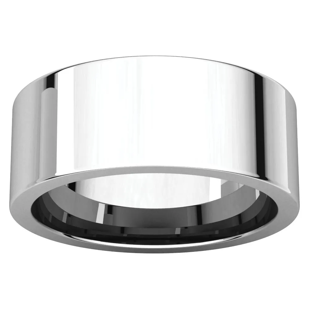 Platinum 8mm Flat Comfort Fit Band, Size 9.5