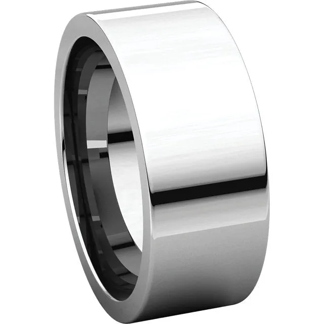 Platinum 8mm Flat Comfort Fit Band, Size 9.5