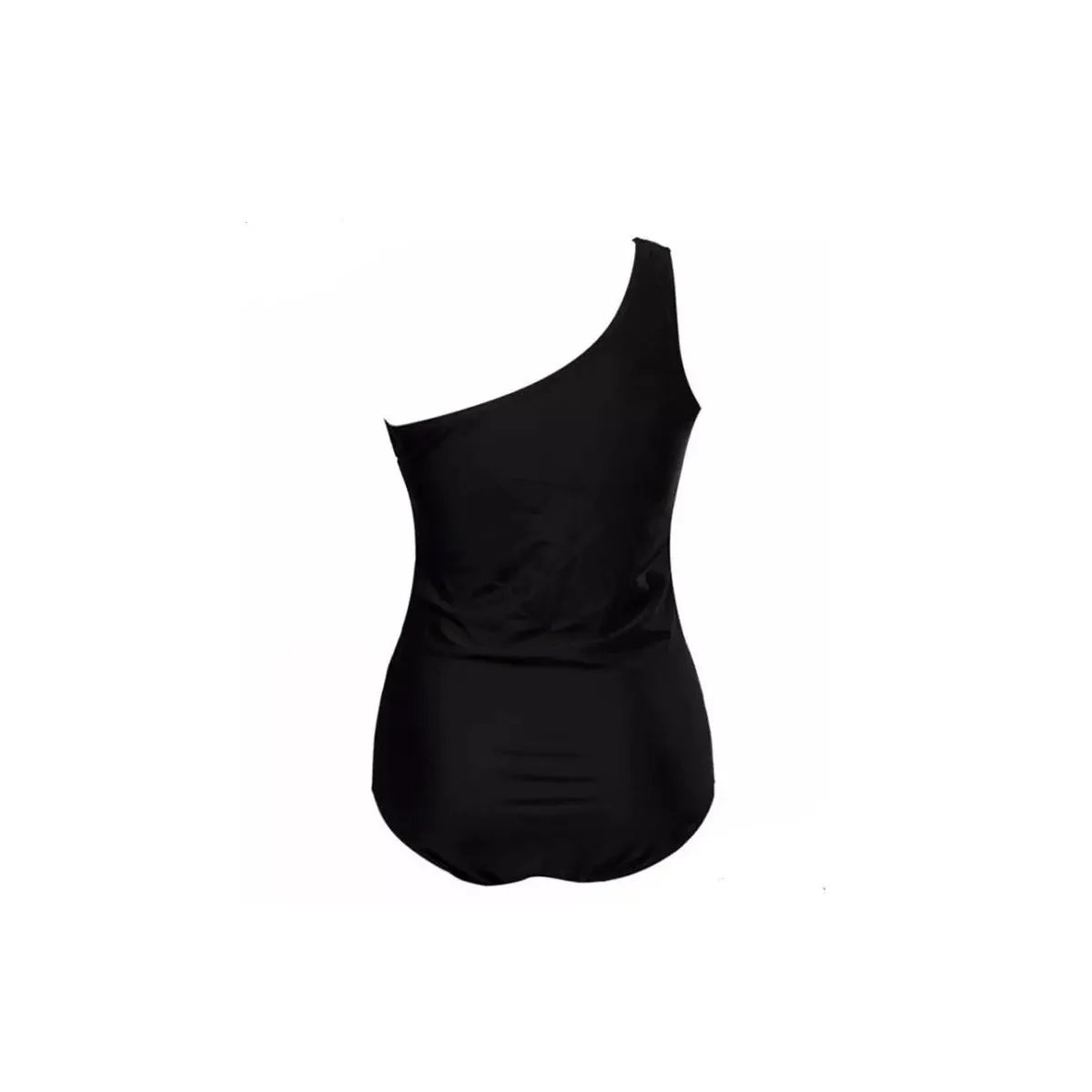 Plus Size One Shoulder Mesh Swim Suit - Large - XXXL