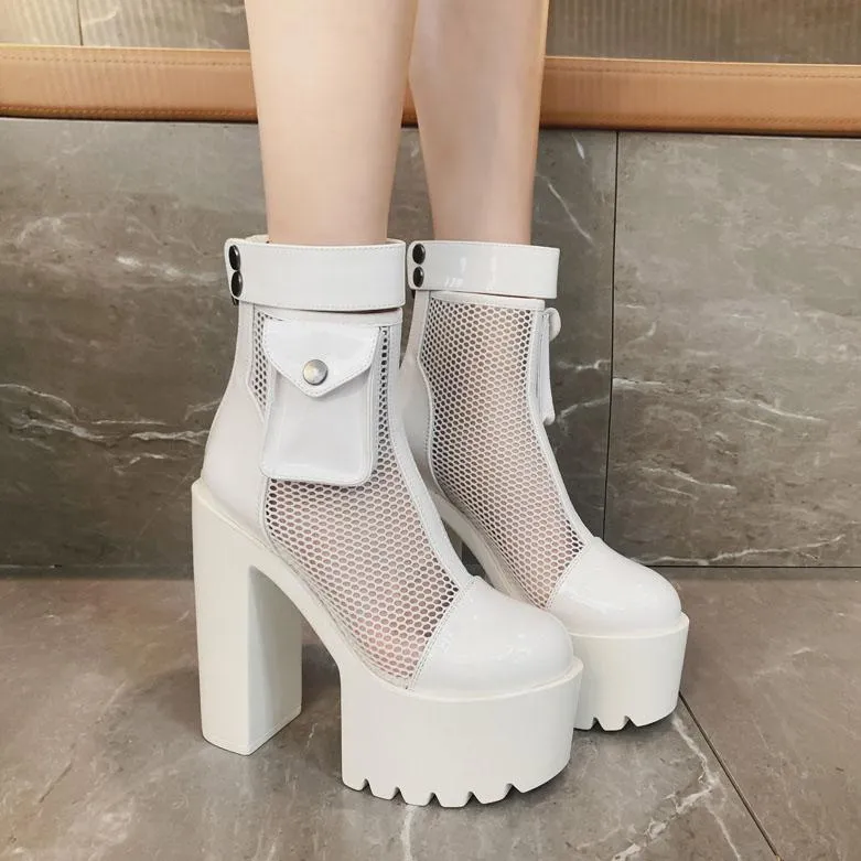 Pocket Mesh High-Heel Shoes SD00566