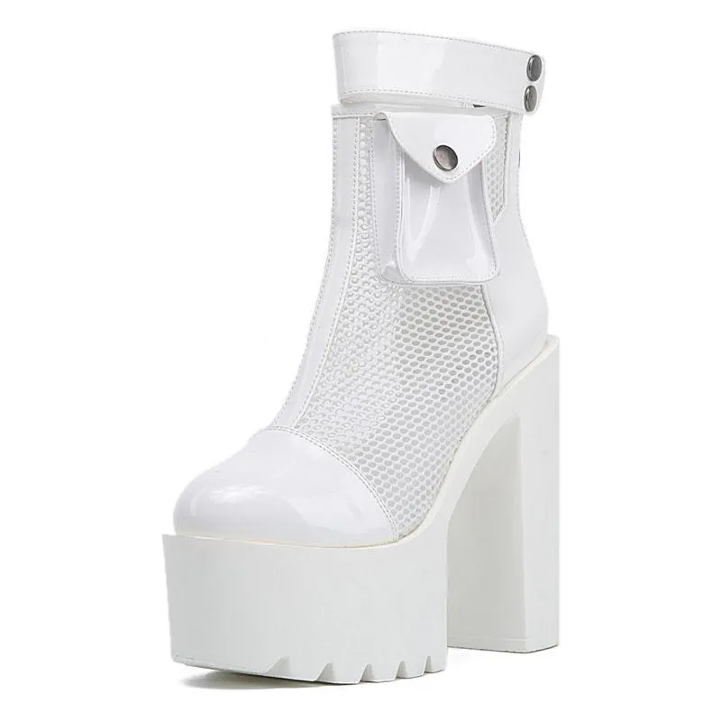 Pocket Mesh High-Heel Shoes SD00566