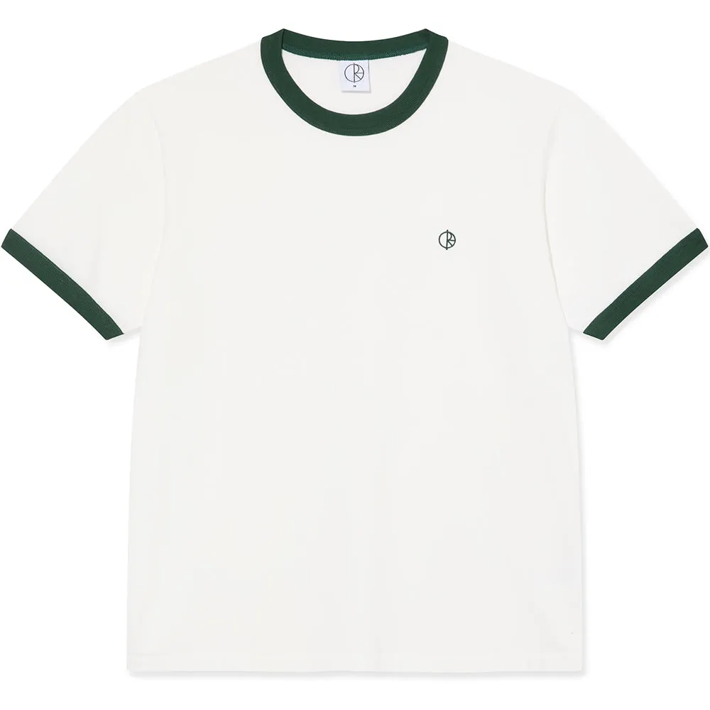 Polar Skate Co Ringer Tee Cloud White/Dark Green