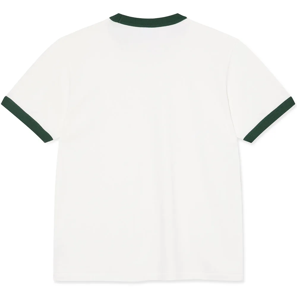 Polar Skate Co Ringer Tee Cloud White/Dark Green