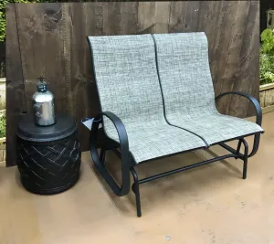 Portside Chocolate Bronze Rocking Loveseat