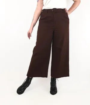 Princess Highway brown wide leg linen-cotton pants size 12