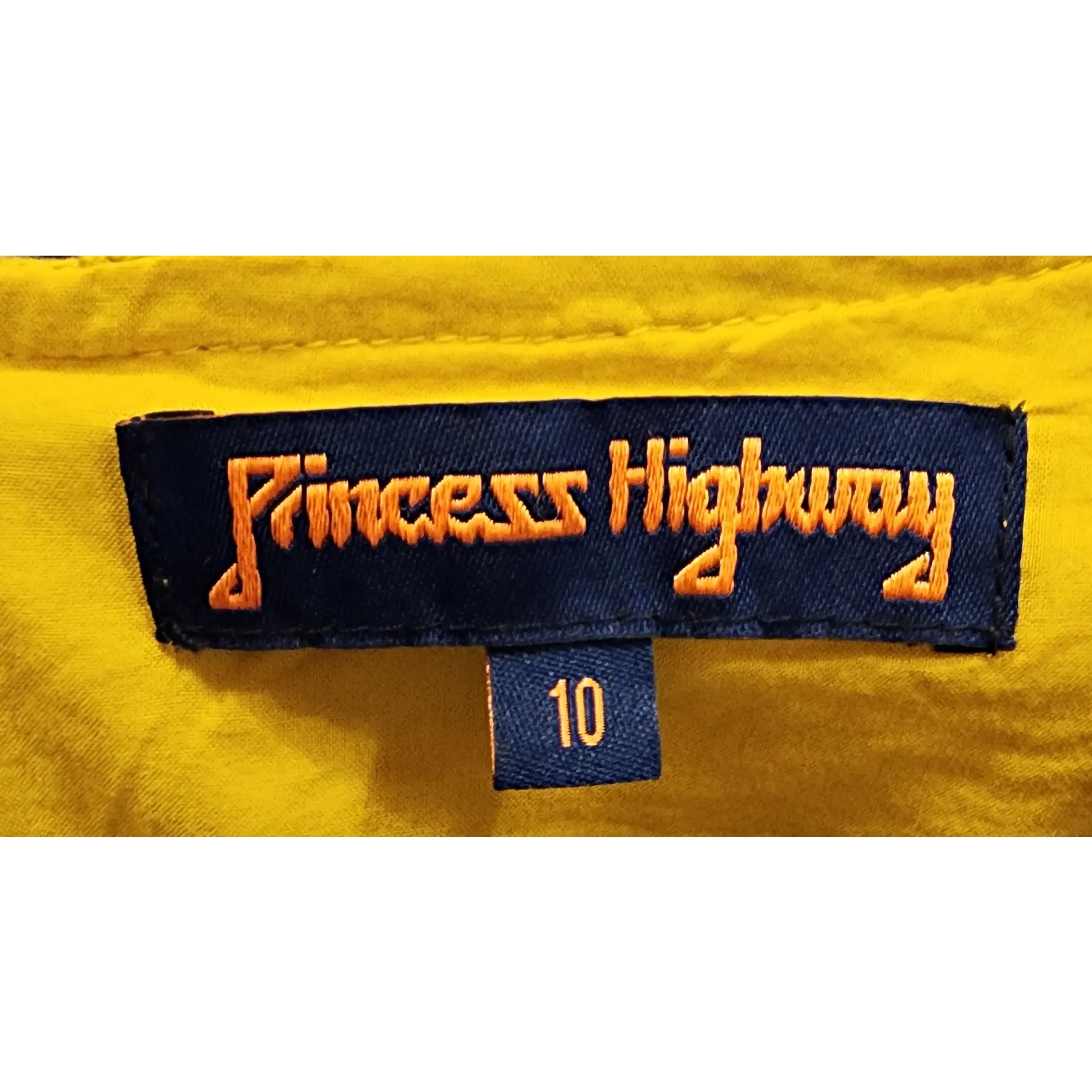 Princess Highway mustard perforated cotton tee shirt dress size 10