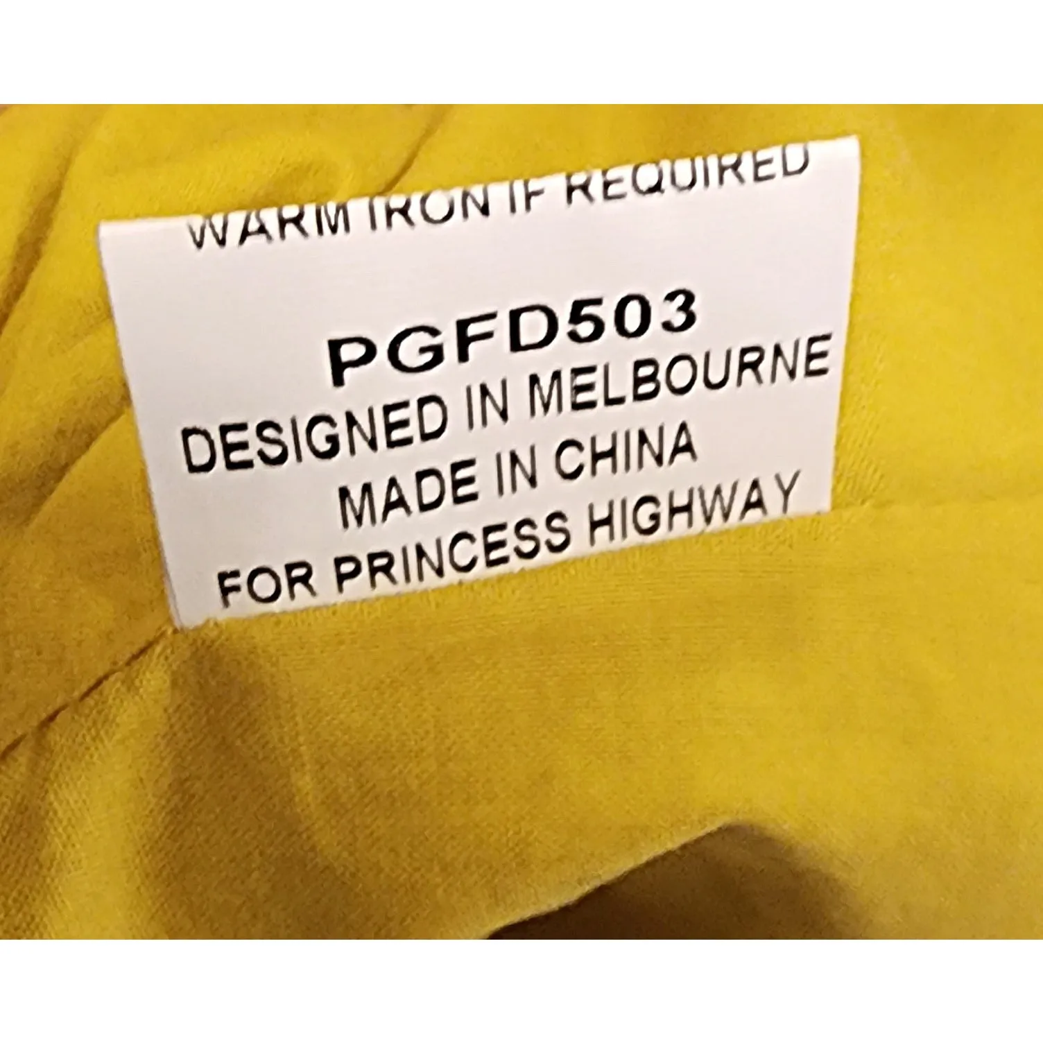Princess Highway mustard perforated cotton tee shirt dress size 10