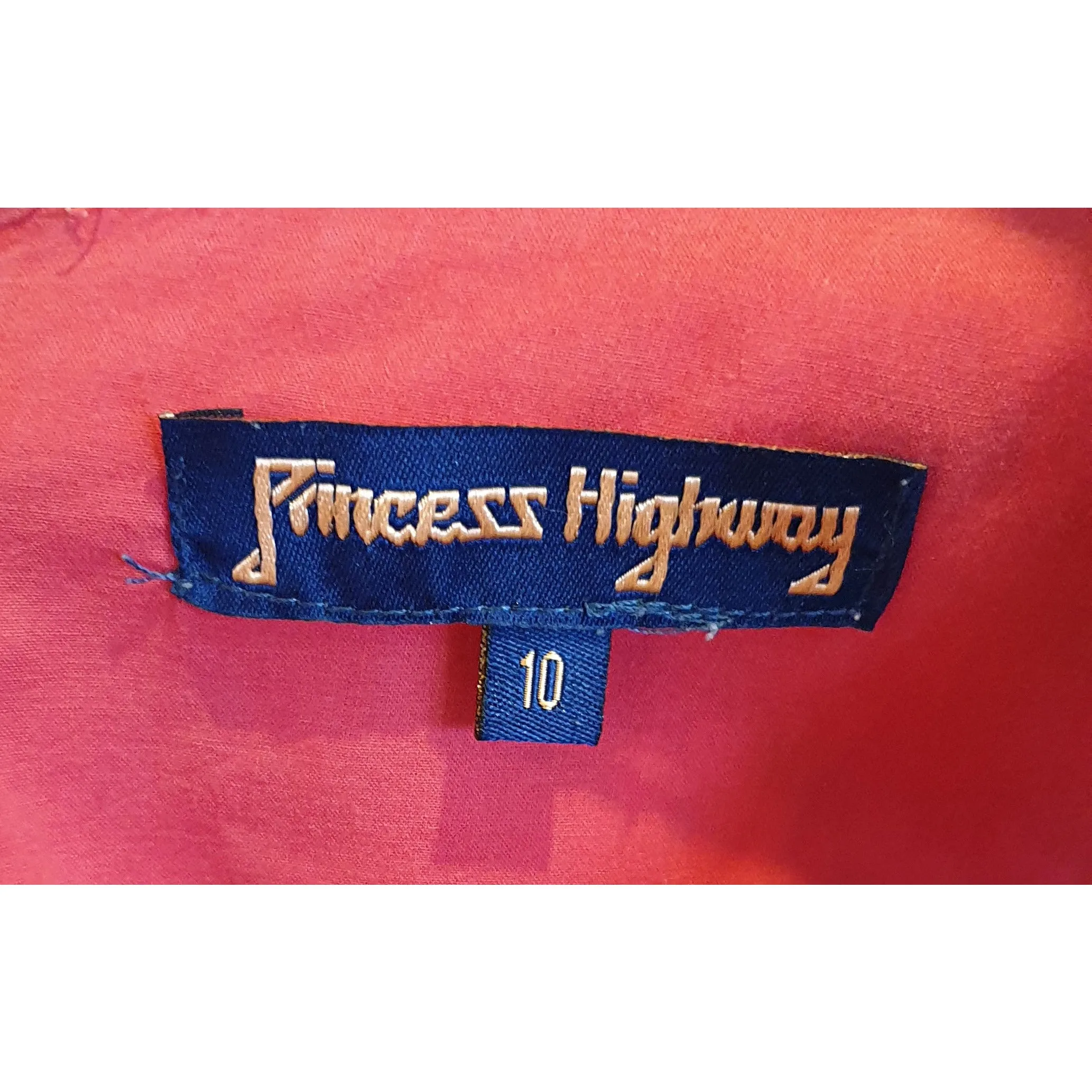 Princess Highway red sleeveless dresss with pink floral print size 10