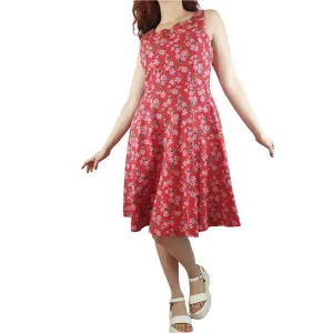 Princess Highway red sleeveless dresss with pink floral print size 10
