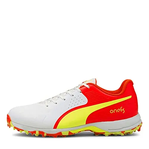 Puma Men's Red, Yellow & White Cricket Shoe- 10 UK