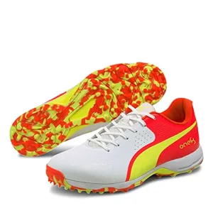 Puma Men's Red, Yellow & White Cricket Shoe- 10 UK