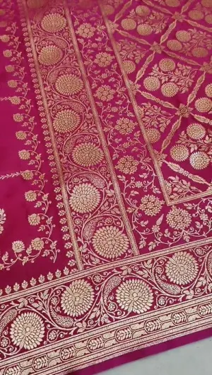 Pure Banarasi Mashru Satin Silk Saree