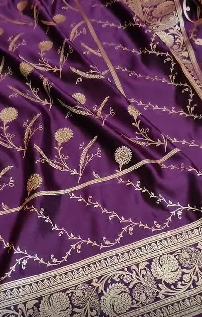 Pure Banarasi Mashru Satin Silk Saree