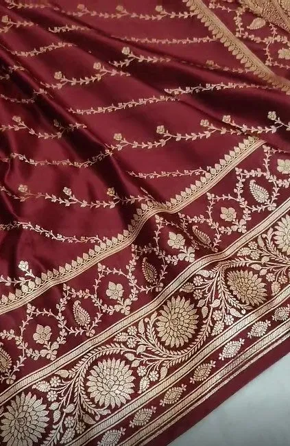 Pure Banarasi Mashru Satin Silk Saree