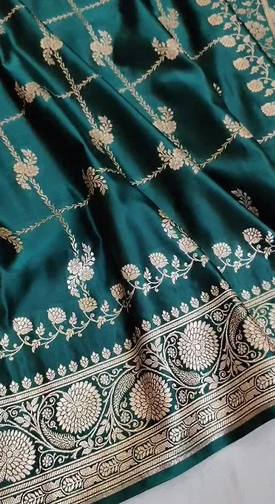 Pure Banarasi Mashru Satin Silk Saree