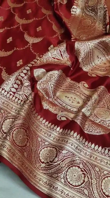 Pure Banarasi Mashru Satin Silk Saree