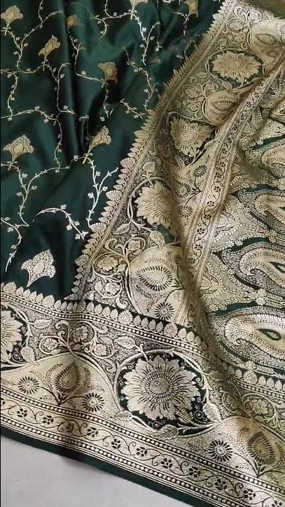 Pure Banarasi Mashru Satin Silk Saree