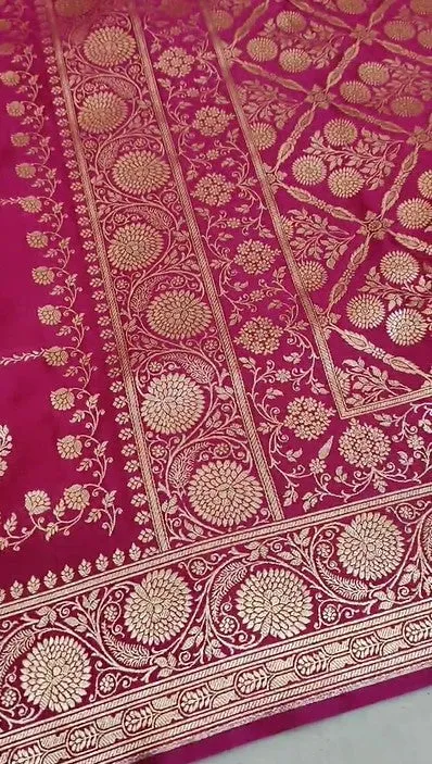 Pure Banarasi Mashru Satin Silk Saree