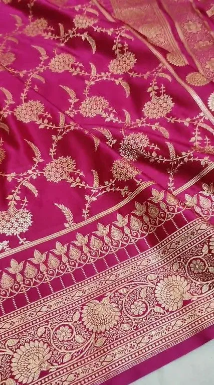 Pure Banarasi Mashru Satin Silk Saree