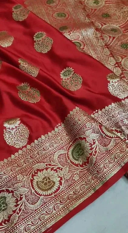 Pure Banarasi Mashru Satin Silk Saree