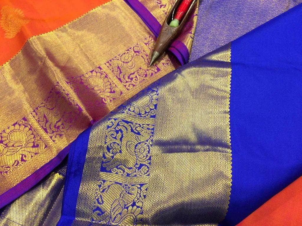Pure Kanchipuram Silk Silver Zari Saree