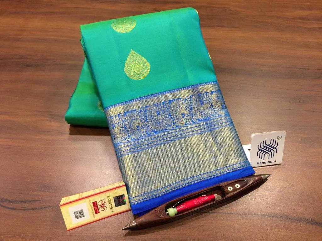 Pure Kanchipuram Silk Silver Zari Saree