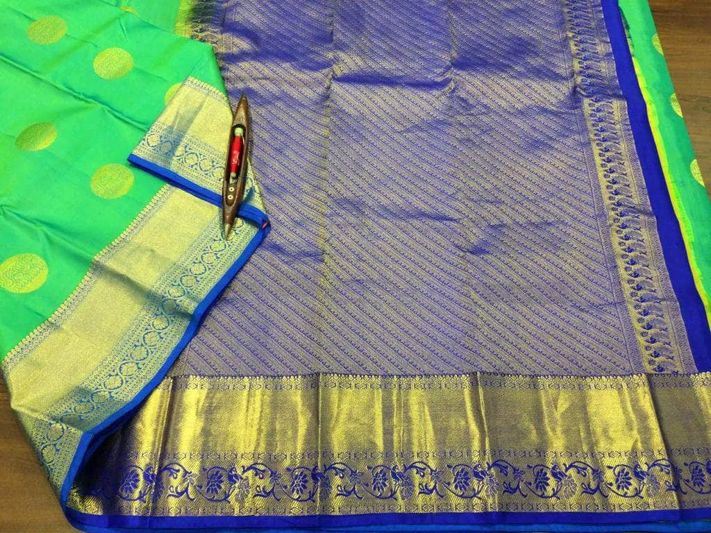 Pure Kanchipuram Silk Silver Zari Saree