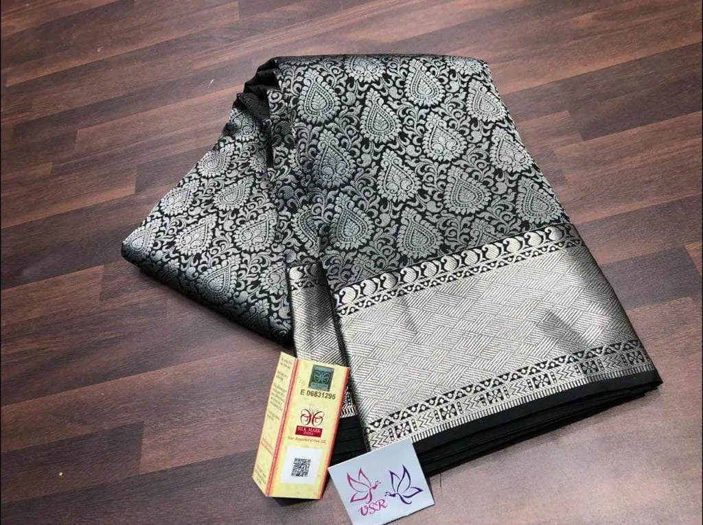 Pure Kanchipuram Silk Silver Zari Saree