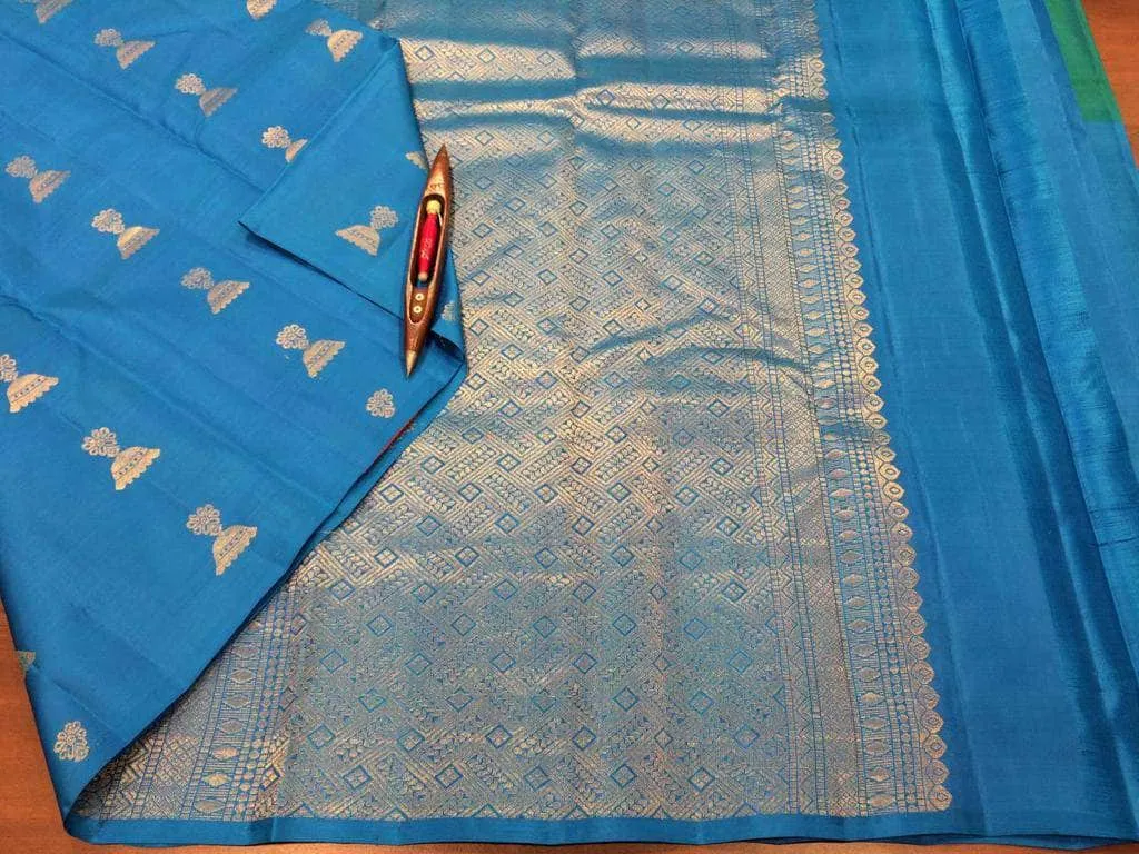 Pure Kanchipuram Silk Silver Zari Saree